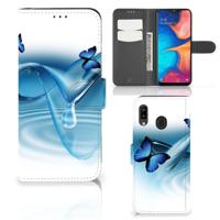 Samsung Galaxy A30 | Telefoonhoesje | Met pasjeshouder | Vlinders