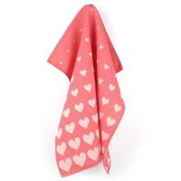 Bunzlau Castle - Theedoek 65x65cm Hearts rood (GOTS)