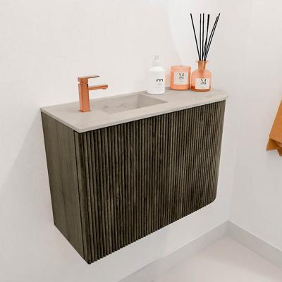 Toiletmeubel Mondiaz Joya Dlux | 61.6 cm | Meubelkleur Shadow | Faye wastafel Opalo Wasbak Links | 1 kraangat