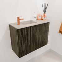Toiletmeubel Mondiaz Joya Dlux | 61.6 cm | Meubelkleur Shadow | Faye wastafel Opalo Wasbak Links | 1 kraangat