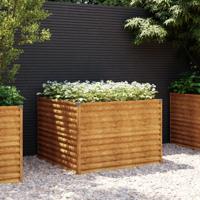 VidaXL Plantenbak verhoogd 100x100x69 cm cortenstaal