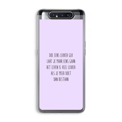 Gek: Samsung Galaxy A80 Transparant Hoesje