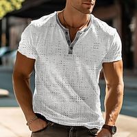 Voor heren Wafel Henley-shirt Grafisch Henley Kleding 3D-afdrukken Buiten Dagelijks Korte mouw nappi Modieus Ontwerper Basic Lightinthebox