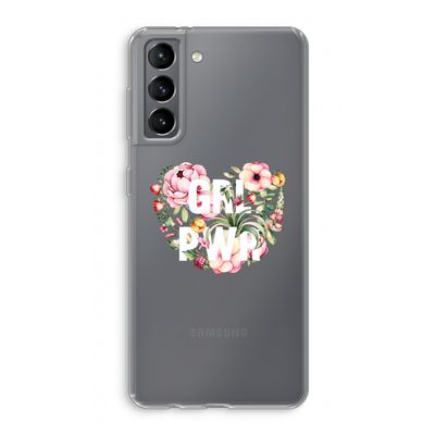 GRL PWR Flower: Samsung Galaxy S21 Transparant Hoesje