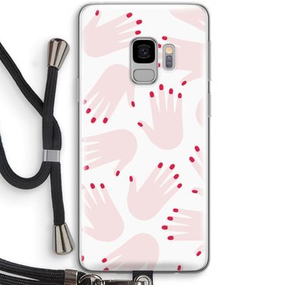 Hands pink: Samsung Galaxy S9 Transparant Hoesje met koord
