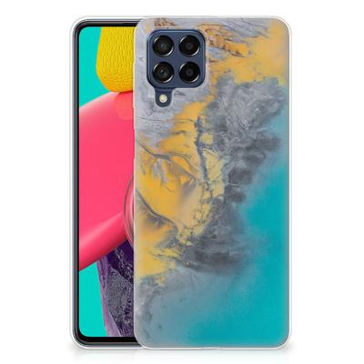 Samsung Galaxy M53 | TPU | Siliconen hoesje | Marble Blue Gold