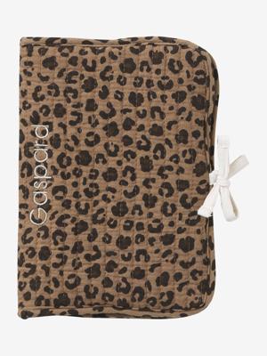 Beschermhoes voor schrift in ENVIE DE FRAISE luipaardkatoengaas, te personaliseren beige