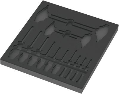 Wera 9812 Schuimrubberen inzetstuk voor TORX® HF-schroevendraaiers Set 1, zonder gereedschap, 344 x 30 x 392 mm - 05137312001