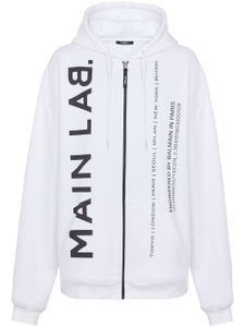 Balmain hoodie zippé à slogan imprimé - Blanc