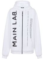 Balmain hoodie zippé à slogan imprimé - Blanc