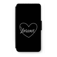 Forever heart black: iPhone 7 Plus Flip Hoesje