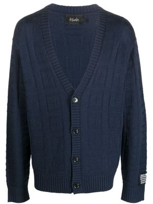 Ksubi cardigan en laine à logo intarsia - Bleu