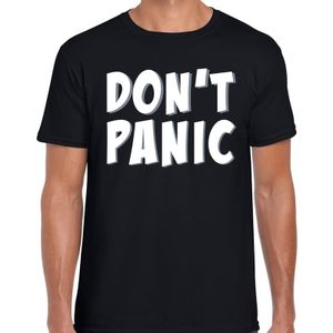 Dont panic / geen paniek t-shirt zwart voor heren