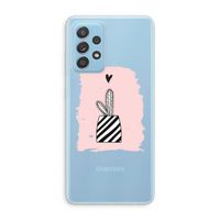 Zwart-wit cactus: Samsung Galaxy A73 Transparant Hoesje