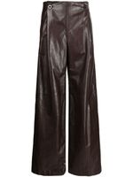 Rosetta Getty pantalon en cuir à coupe ample - Marron