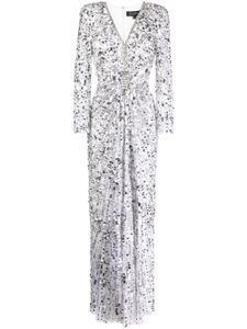 Jenny Packham robe longue Gazelle à sequins - Argent