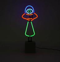 Neon &apos;UFO&apos; Sign (Op Betonnen Basis)