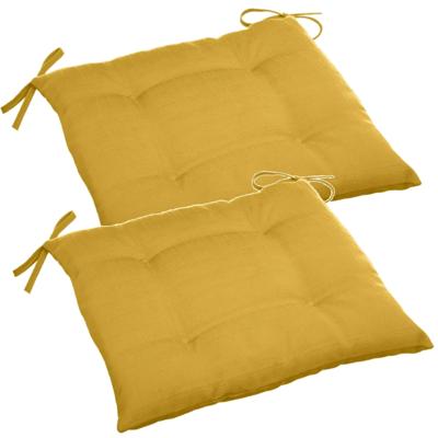 Set van 4x stuks hesperide tuinstoelkussen - geel - uv-bestendig - 40 x 4 cm