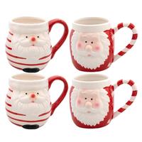Kerst mok - kerstman - 8 x 11 cm - keramiek - 400 ml - beker - koffiemok/theemok