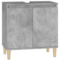 The Living Store Badkaast - Betongrijs - 58 x 33 x 60 cm - Duurzaam bewerkt hout - Extra opbergruimte