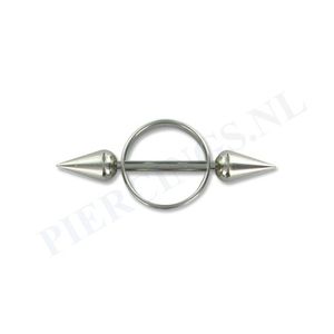 Tepelpiercing shield ronde spikes M