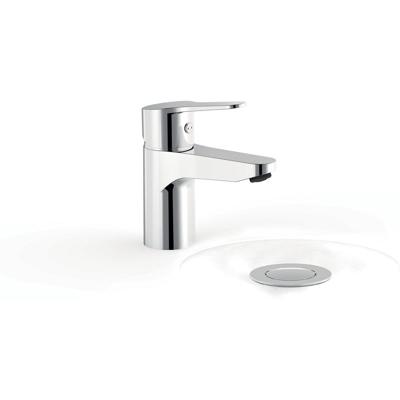 Wastafelkraan Tres Base | Opbouw | Mengkraan | Incl.Click afvoer | Laag model | 1-hendel | Chroom