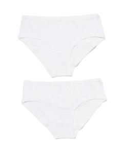 HEMA Dames Hipsters Stretch Katoen - 2 Stuks Wit (wit)
