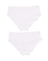 HEMA Dames Hipsters Stretch Katoen - 2 Stuks Wit (wit)