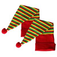 Set van 2x stuks verkleed slaapmutsen rood/geel/groen