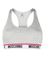 Moschino brassière de sport à bande logo - Gris - thumbnail