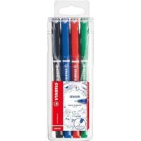 STABILO SENSOR, Fineliner, Fijn 0.3 mm, Met Meeverende Schrijfpunt, Etui Met 4 Kleuren