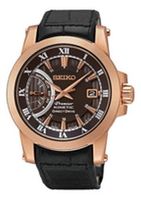 Horlogeband Seiko 5D22 0AD0 / SRG016P1 / L0A0011P0 Leder Zwart 21mm