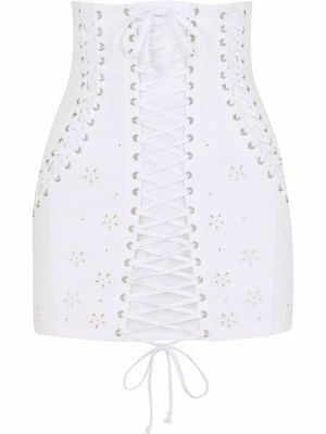 Dolce & Gabbana minijupe à broderies - Blanc