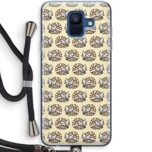 Slapende poes: Samsung Galaxy A6 (2018) Transparant Hoesje met koord