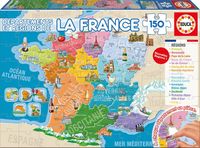 Puzzel van 150 stukjes Departementen en regio's van Frankrijk EDUCA blauw