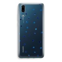 Blauwe stippen: Huawei P20 Transparant Hoesje