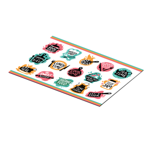 Rechthoekige placemats Koken voedsel keuken badge logo's