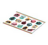 Rechthoekige placemats Koken voedsel keuken badge logo's