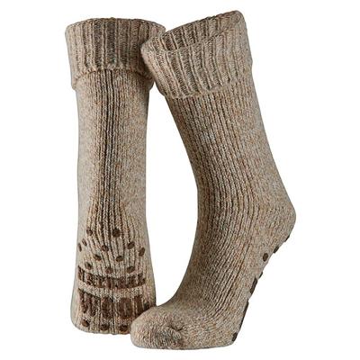 Apollo huissokken/slofsokken - Anti-slip - schapenwol - volwassenen - beige - wintersokken