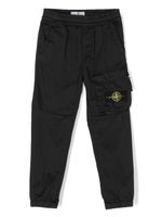 Stone Island Junior pantalon à patch Compass - Noir - thumbnail