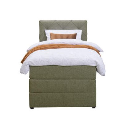 Boxspring met opbergruimte Liv geruit - groen - 90x200 cm - Leen Bakker