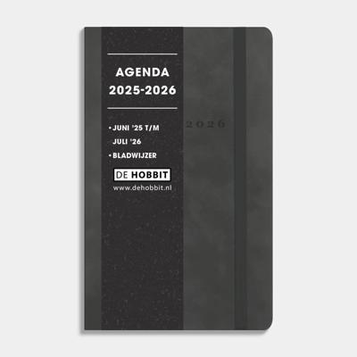 A6 Deluxe Pocket Agenda 2025 - 2026 Suede Look Antraciet