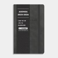 A6 Deluxe Pocket Agenda 2025 - 2026 Suede Look Antraciet
