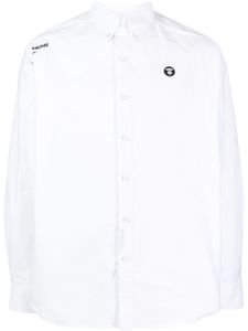 AAPE BY *A BATHING APE® chemise en coton à logo brodé - Blanc