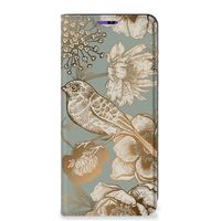 Smart Cover voor Samsung Galaxy A22 4G | M22 Vintage Bird Flowers - thumbnail