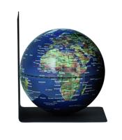 Boekensteun troika met magn globe 13cm bl-groen