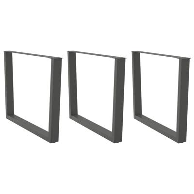 Eettafelpoten 3 st V-vormig 100x(72-73,3) cm staal antraciet