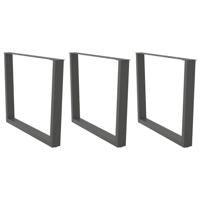 Eettafelpoten 3 st V-vormig 100x(72-73,3) cm staal antraciet