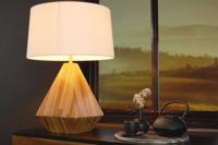 Massief houten tafellamp DIAMOND 65cm teak natuurlijk wit modern handgemaakt - 43848 - thumbnail