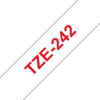 Brother TZE-242 labelprinter-tape Rood op wit - thumbnail